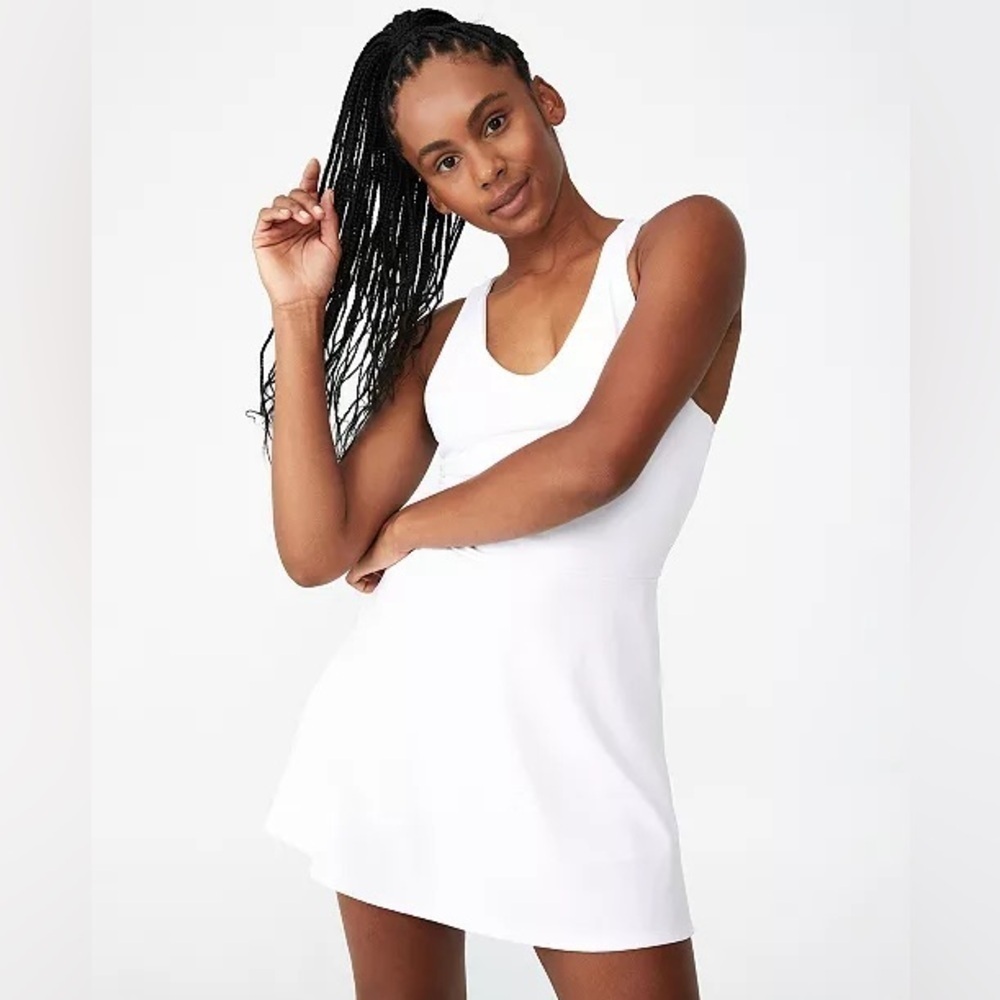 Cotton on Body Women's Ultra Soft Racer Tennis Dress - White